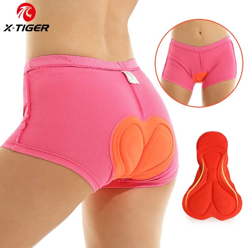 Mountain Biking Shorts Women - X-TIGERサイクリング下着3Dパッド入り耐衝撃性マウンテンmtb自転車ショーツ乗馬バイクスポーツ下着タイツ女性ショーツ