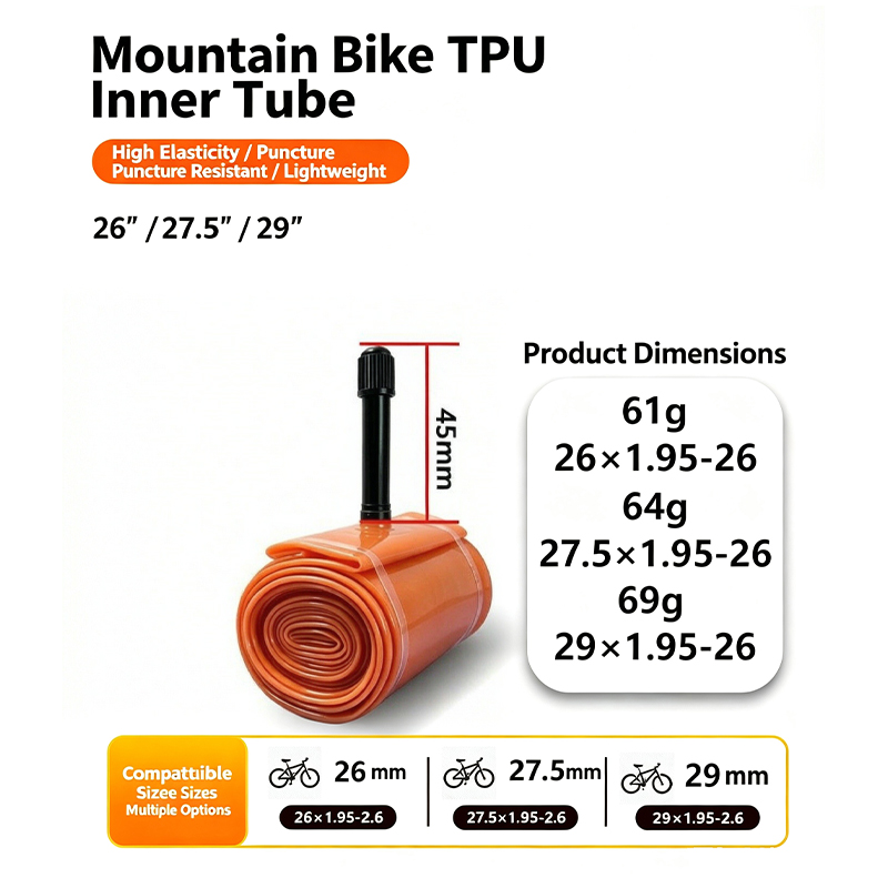 Mountain Biking Youtube - マウンテンバイク用TPUインナーチューブ 26/27.5/29x1.95-2.6インチ マウンテンバイクタイヤ シュレーダーバルブ 軽量＆弾力性 耐パンク性