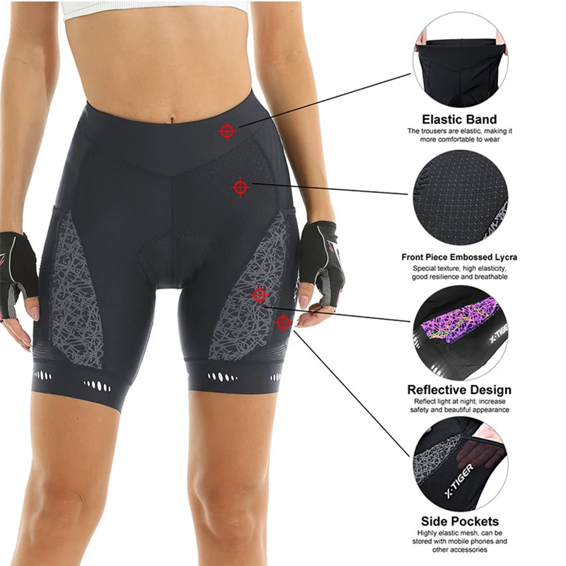 X-TIGER レディース サイクリング ショーツ 競技用フ - Mountain Biking Shorts Women のレビューと価格